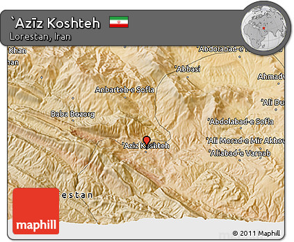 Satellite 3D Map of `Azīz Koshteh