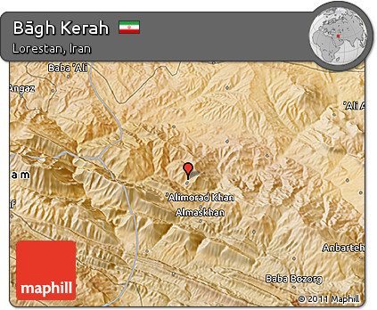 Satellite 3D Map of Bāgh Kerah