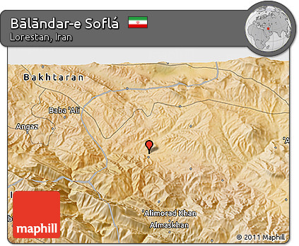 Satellite 3D Map of Bālāndar-e Soflá