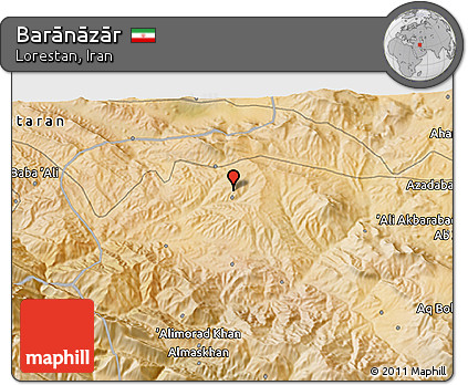 Satellite 3D Map of Barānāzār