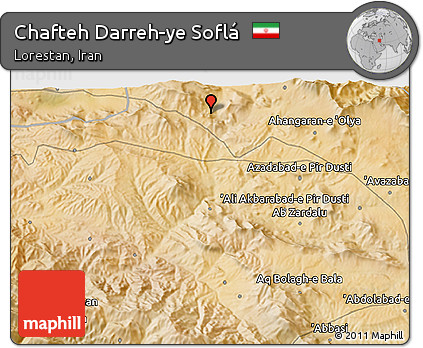 Satellite 3D Map of Chafteh Darreh-ye Soflá