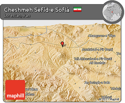 Satellite 3D Map of Cheshmeh Sefīd-e Soflá