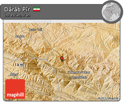 Satellite 3D Map of Dārāb Pīr