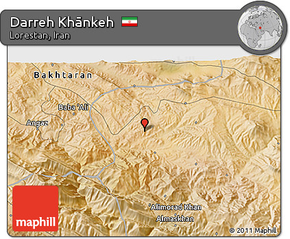 Satellite 3D Map of Darreh Khānkeh