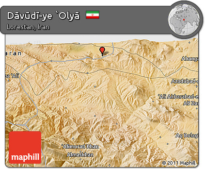 Satellite 3D Map of Dāvūdī-ye `Olyā