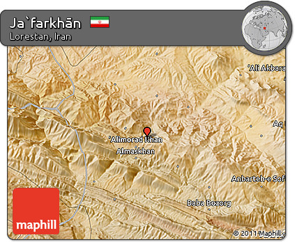 Satellite 3D Map of Ja`farkhān