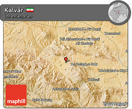Satellite 3D Map of Kalvār