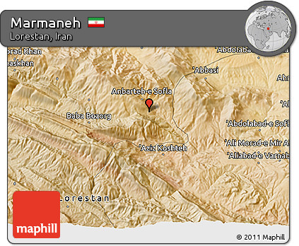 Satellite 3D Map of Marmaneh