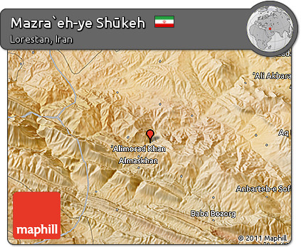 Satellite 3D Map of Mazra`eh-ye Shūkeh