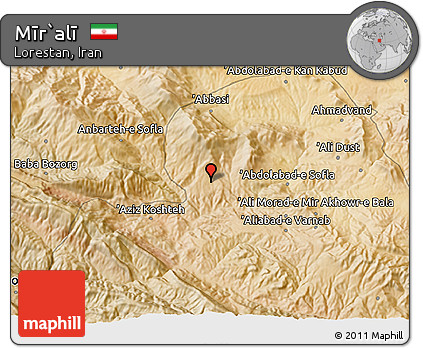 Satellite 3D Map of Mīr`alī