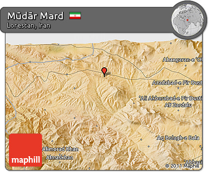 Satellite 3D Map of Mūdār Mard