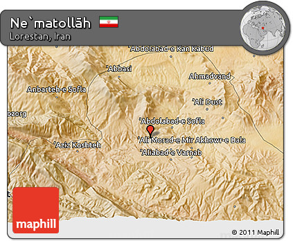 Satellite 3D Map of Ne`matollāh