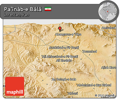 Satellite 3D Map of Pa'īnāb-e Bālā
