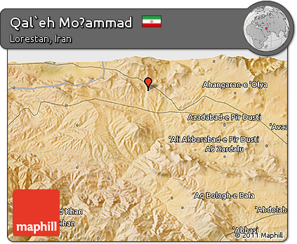 Satellite 3D Map of Qal`eh Moḩammad
