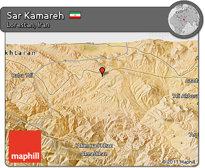 Satellite 3D Map of Sar Kamareh