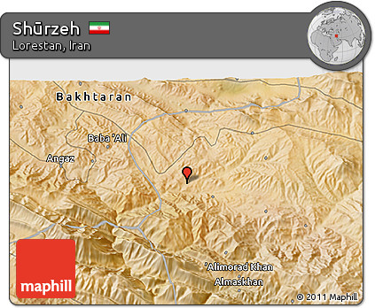 Satellite 3D Map of Shūrzeh
