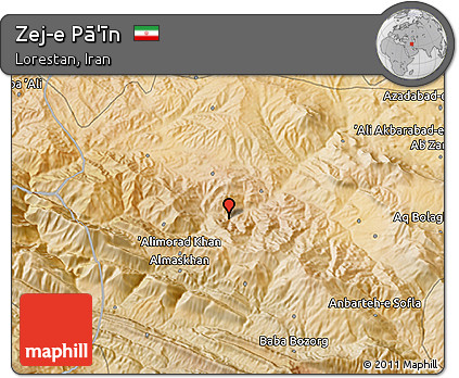 Satellite 3D Map of Zej-e Pā'īn