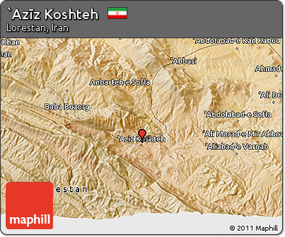 Satellite 3D Map of `Azīz Koshteh