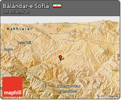Satellite 3D Map of Bālāndar-e Soflá