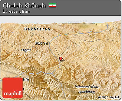 Satellite 3D Map of Cheleh Khāneh