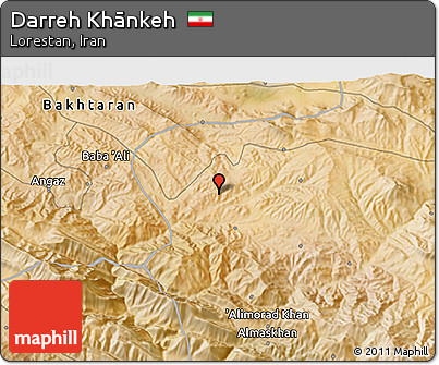 Satellite 3D Map of Darreh Khānkeh