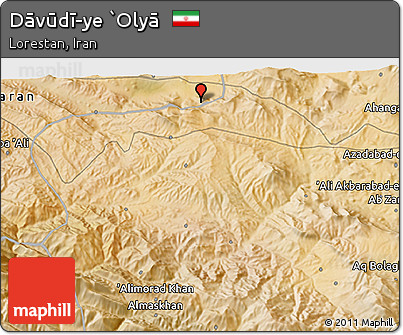 Satellite 3D Map of Dāvūdī-ye `Olyā