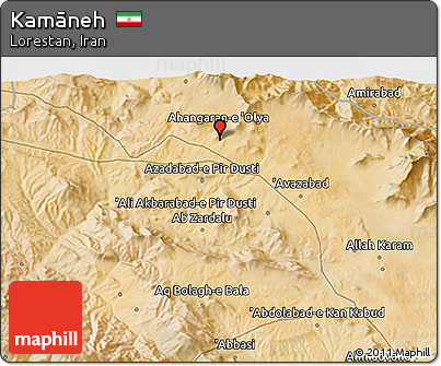 Satellite 3D Map of Kamāneh