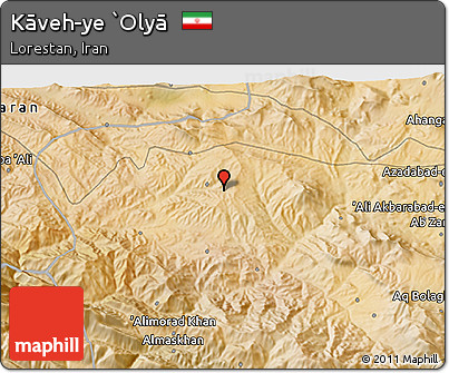 Satellite 3D Map of Kāveh-ye `Olyā