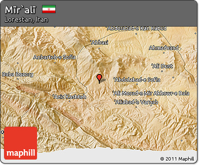 Satellite 3D Map of Mīr`alī