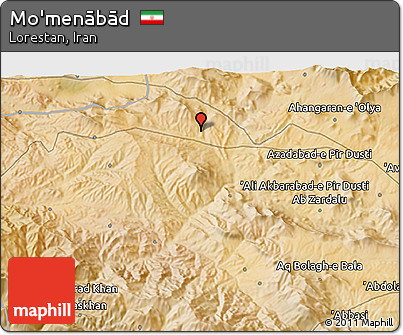 Satellite 3D Map of Mo'menābād