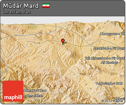 Satellite 3D Map of Mūdār Mard