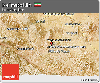 Satellite 3D Map of Ne`matollāh
