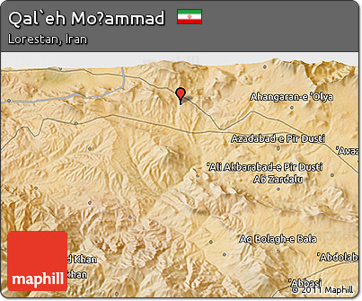 Satellite 3D Map of Qal`eh Moḩammad