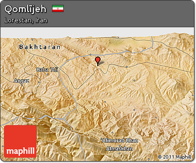 Satellite 3D Map of Qomlījeh