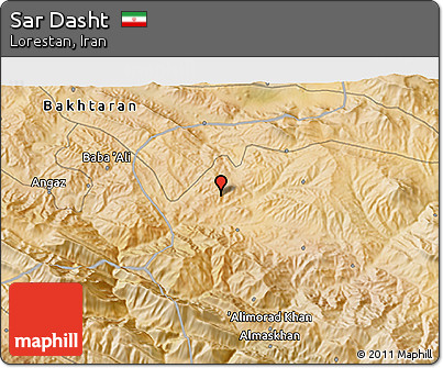 Satellite 3D Map of Sar Dasht