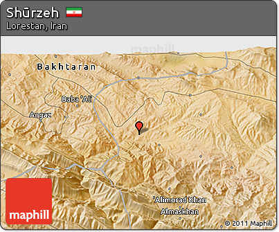Satellite 3D Map of Shūrzeh