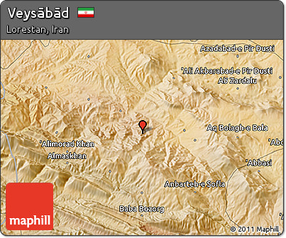 Satellite 3D Map of Veysābād