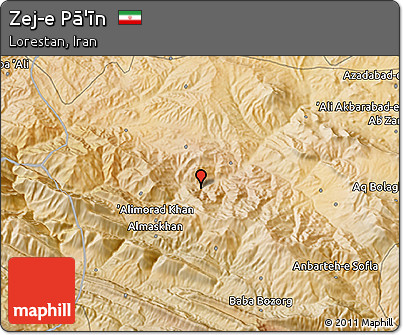 Satellite 3D Map of Zej-e Pā'īn