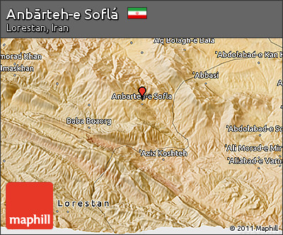 Satellite 3D Map of Anbārteh-e Soflá