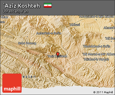 Satellite 3D Map of `Azīz Koshteh