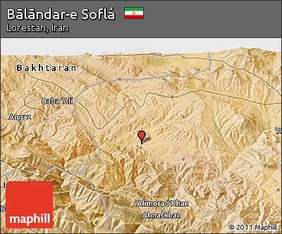 Satellite 3D Map of Bālāndar-e Soflá