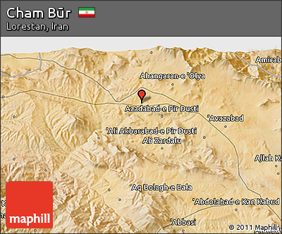 Satellite 3D Map of Cham Būr