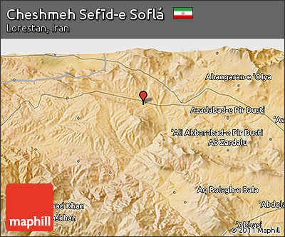Satellite 3D Map of Cheshmeh Sefīd-e Soflá