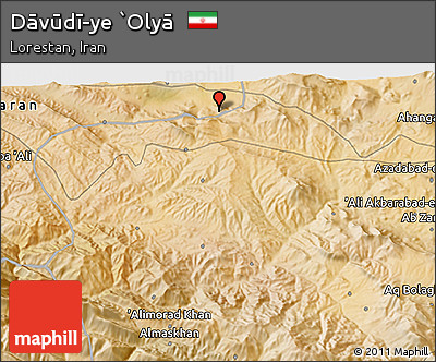 Satellite 3D Map of Dāvūdī-ye `Olyā