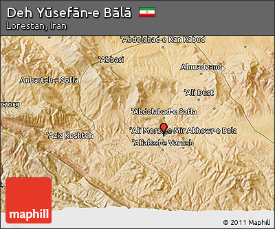 Satellite 3D Map of Deh Yūsefān-e Bālā