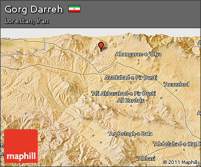 Satellite 3D Map of Gorg Darreh