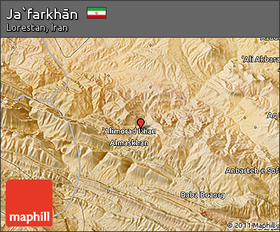 Satellite 3D Map of Ja`farkhān