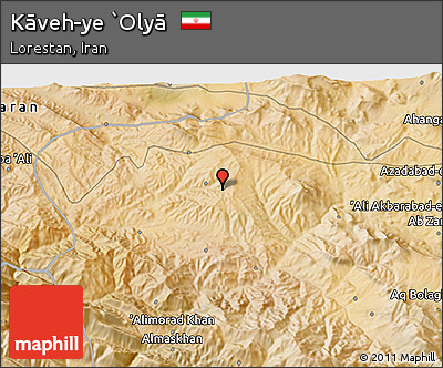 Satellite 3D Map of Kāveh-ye `Olyā