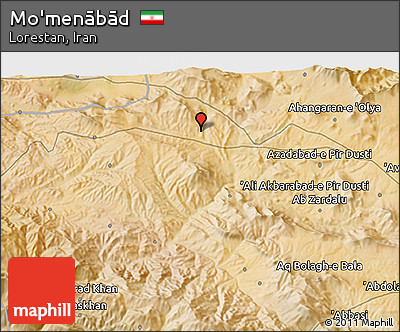Satellite 3D Map of Mo'menābād