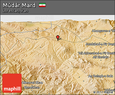 Satellite 3D Map of Mūdār Mard